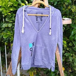Roxi Deep V-Neck Hoodie Purple M